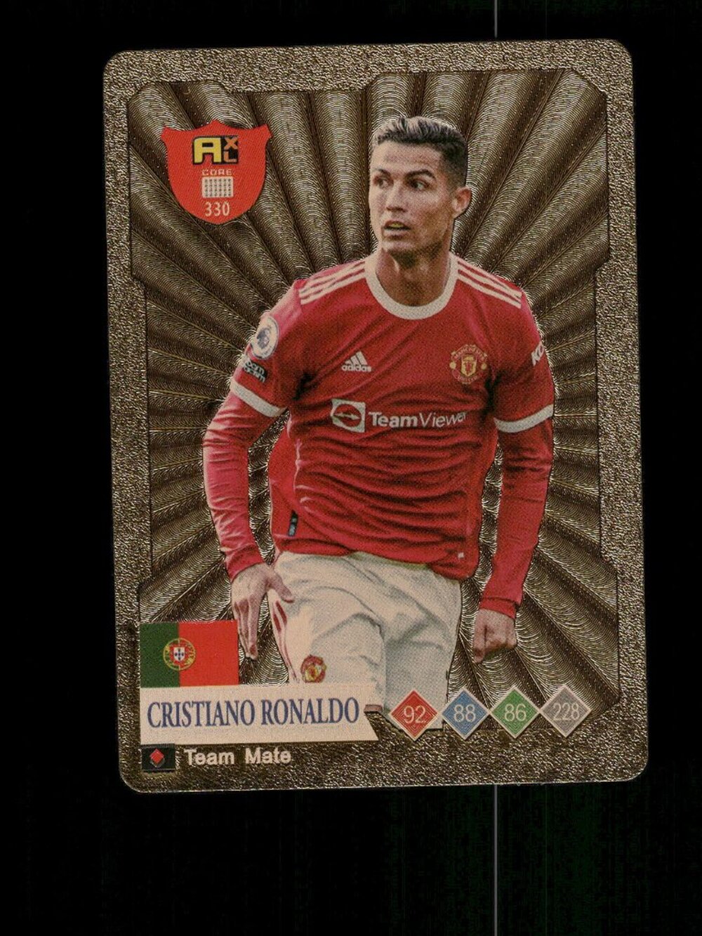 Metallic GOLD Cristiano Ronaldo Card Soccer Card PORTUGAL Soccer FIFA World Cup